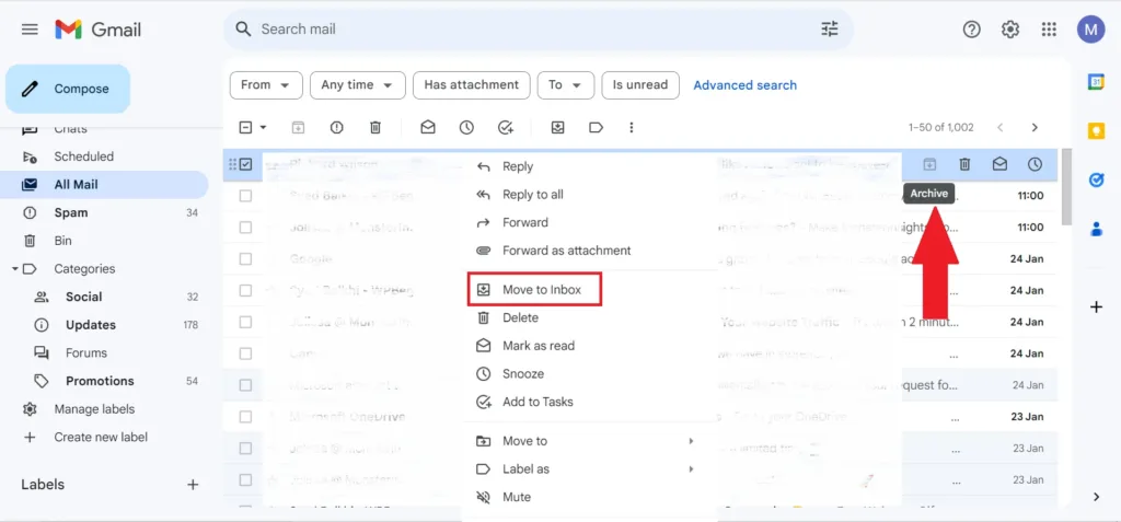 archive in Gmail